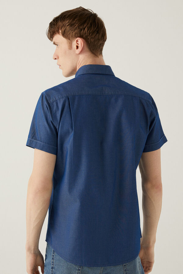 Springfield Camisa manga corta comfort stretch azul medio