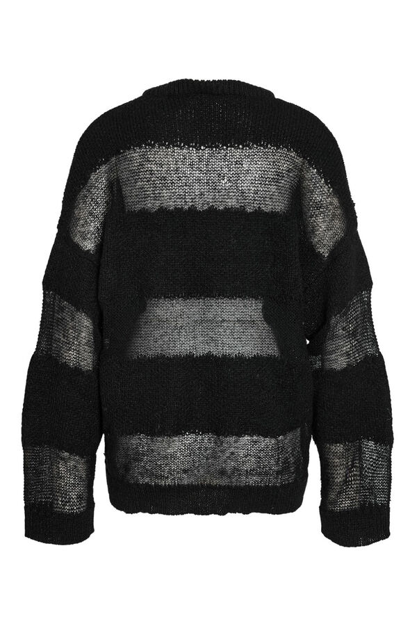 Noisy May Jersey rayas transparencias negro