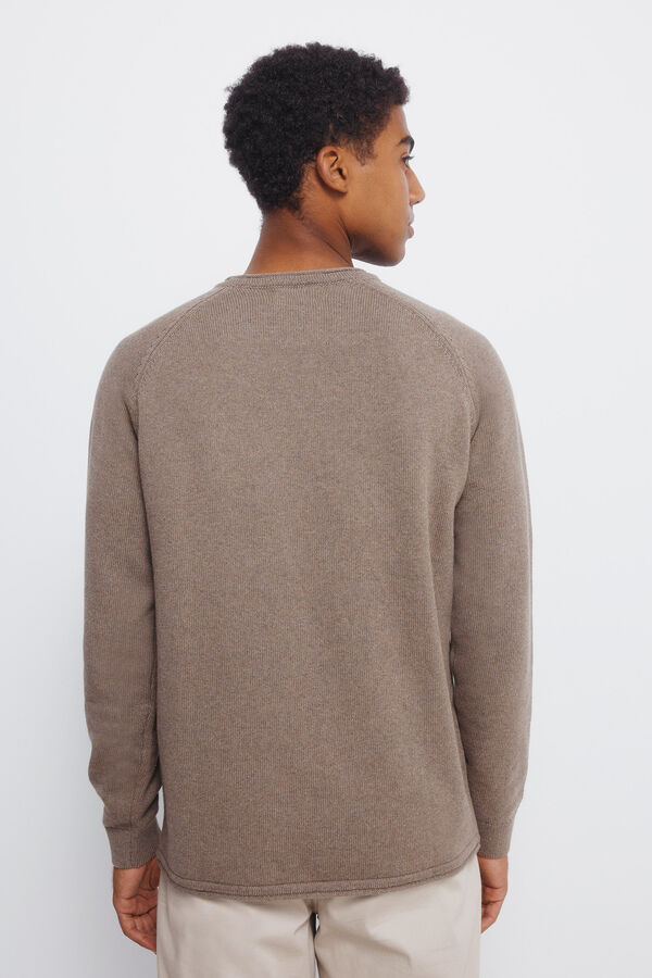 Springfield Jersey liso cuello rulo tostado