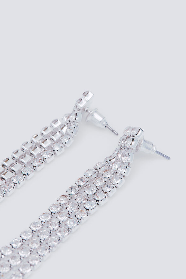 Springfield Pendientes cascada piedras brillantes gris