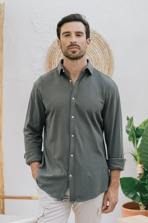 Celopman Camisa Piqu&eacute; Punto verde