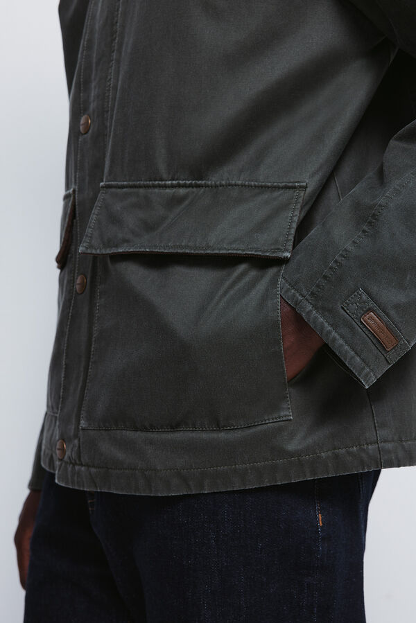 Springfield Parka curta com gola de veludo cotel&ecirc; estampado