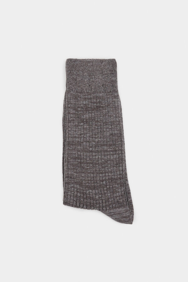 Springfield Meia de algod&atilde;o texturizada bicolor cinzento