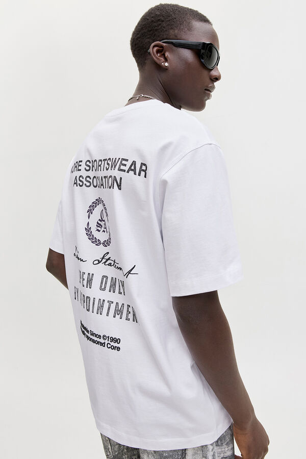 Jack & Jones T-shirt manga curta lavada branco