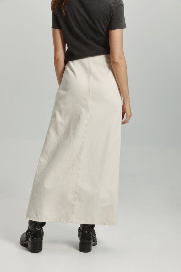 Only Saia longa justa com botões rosa