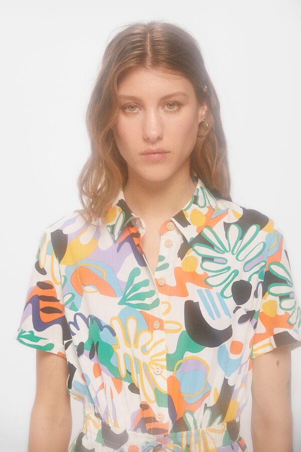 Springfield Macac&atilde;o Curto Camiseiro Estampado preto