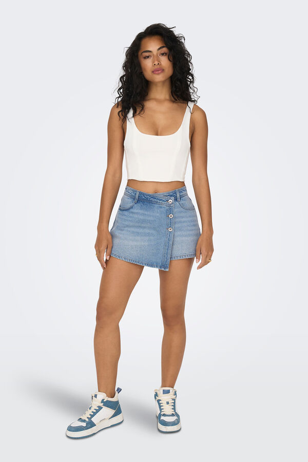 Only Falda pantal&oacute;n denim azul