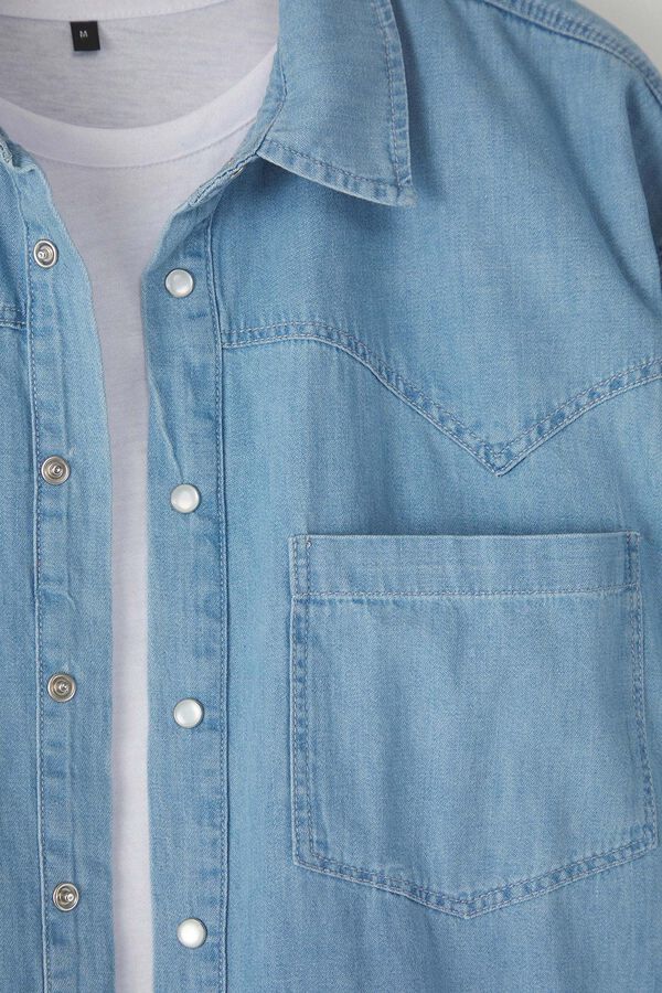 Trendyol Camisa de manga curta azul