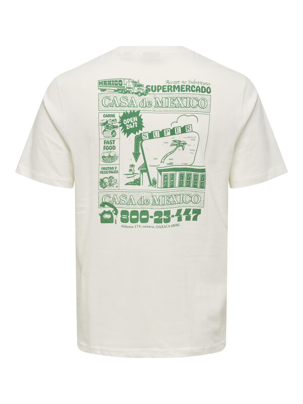 Only & Sons Camiseta manga curta estampada branco