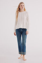 Springfield Jeans bajo bordados azul