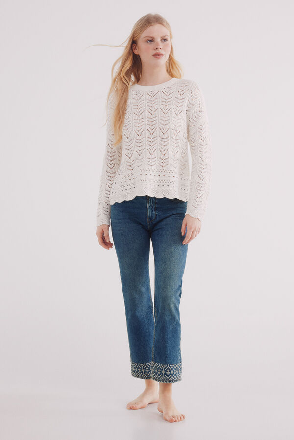 Springfield Jeans bajo bordados azul