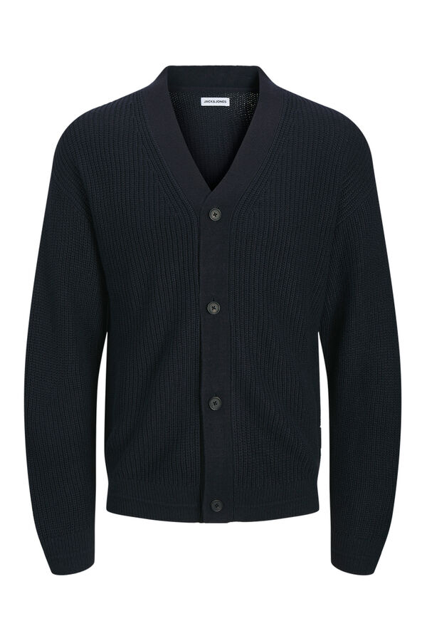 Jack & Jones C&aacute;rdigan b&aacute;sico cuello pico azul