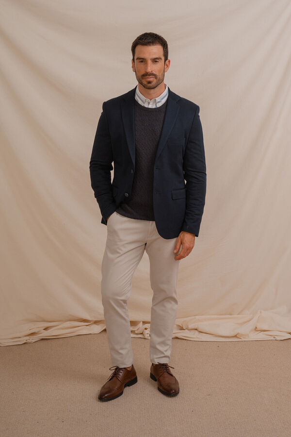 Celopman Jersey Nudos Cuello Caja azul