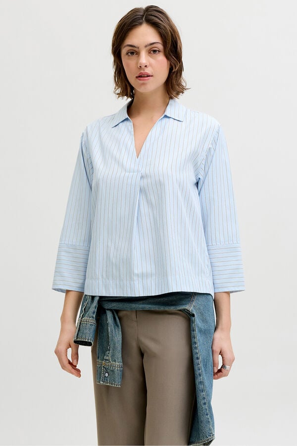 Jack & Jones Blusa em popelina de manga comprida azul