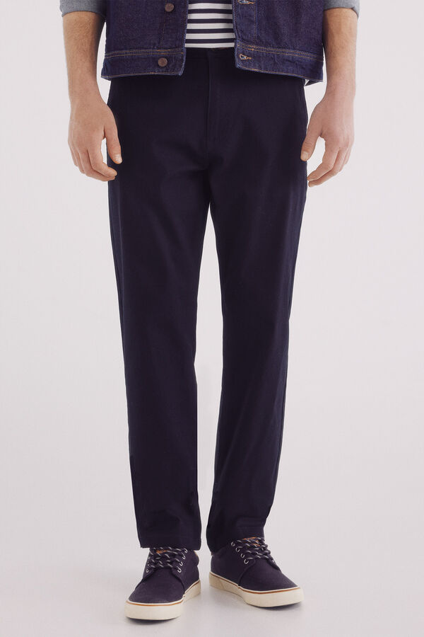 Springfield cal&ccedil;as chino estruturadas com ajuste confort&aacute;vel azul