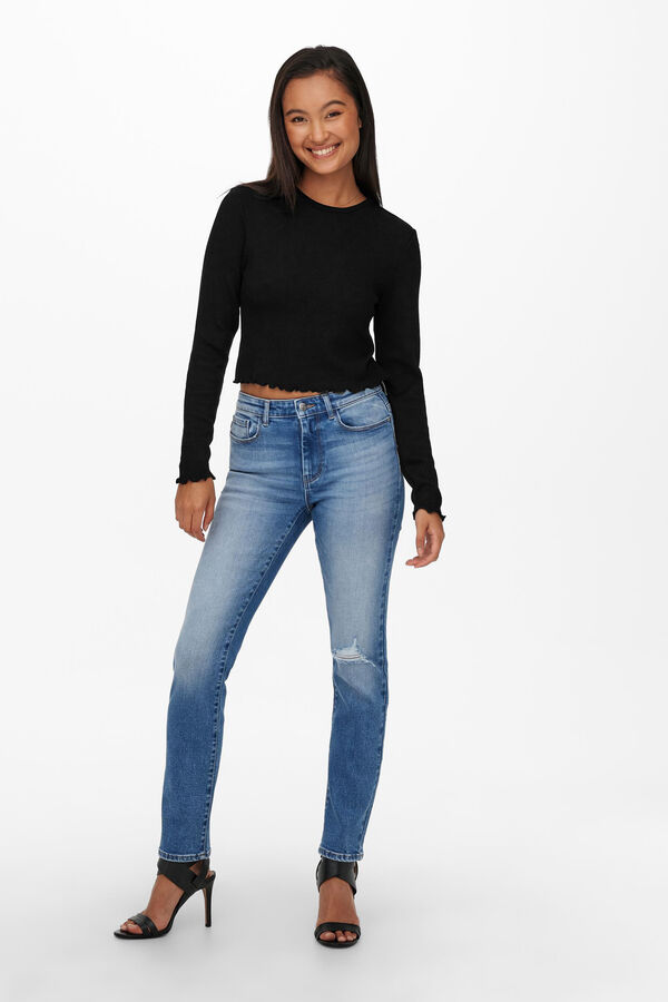 Only Crop top canal&eacute; negro