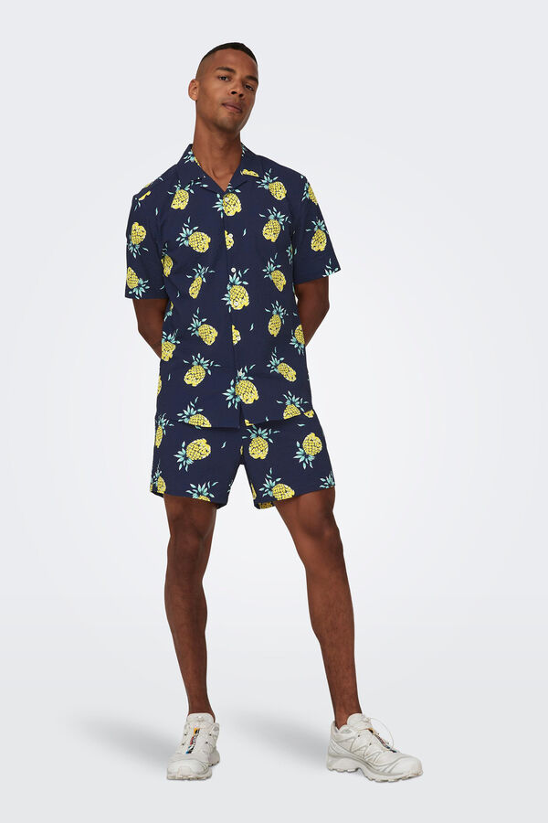 Only & Sons Ba&ntilde;ador estampado azul