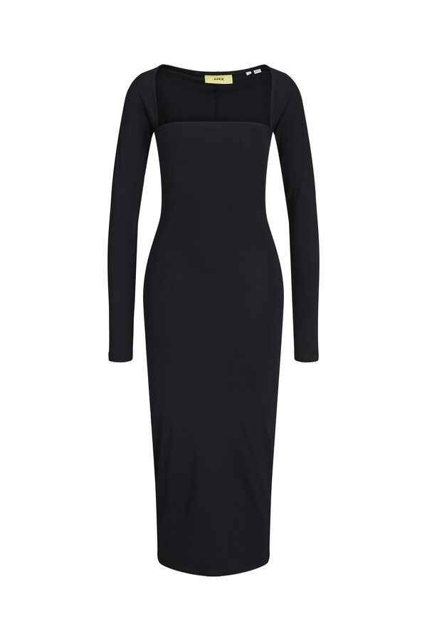 Jack & Jones Vestido midi manga comprida de mulher preto