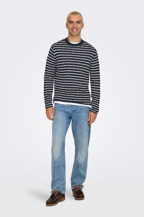 Only & Sons Jersey de hombre de punto regular fit. azul