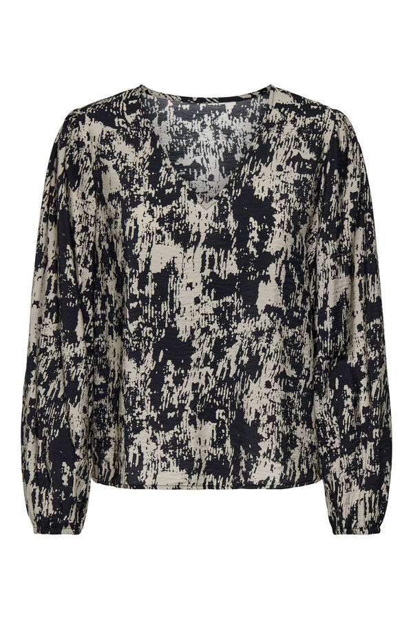 JDY Blusa estampada manga comprida preto