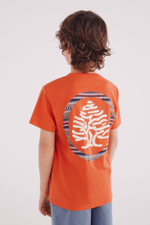 Springfield Kids Camiseta infantil com estampa de árvore étnica borgonha