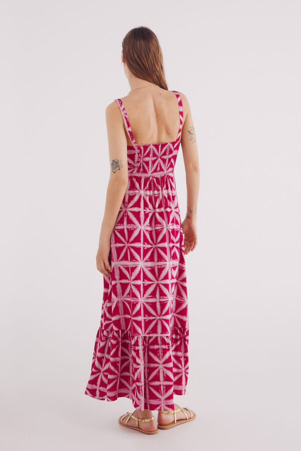 Springfield Vestido midi com estampado tropical rosa