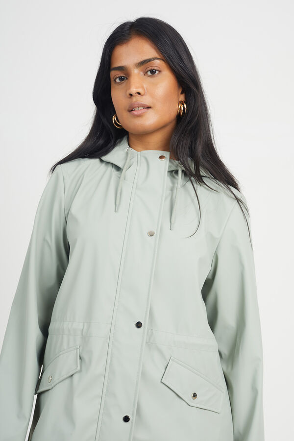 Brave Soul Chubasquero engomado con capucha kaki