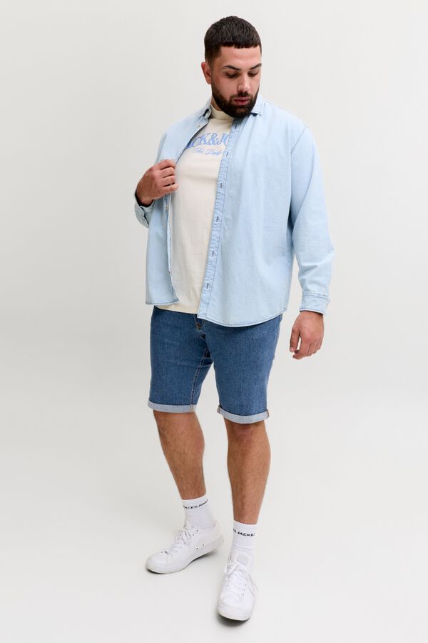 Jack & Jones PLUS Bermuda denim stretch azul