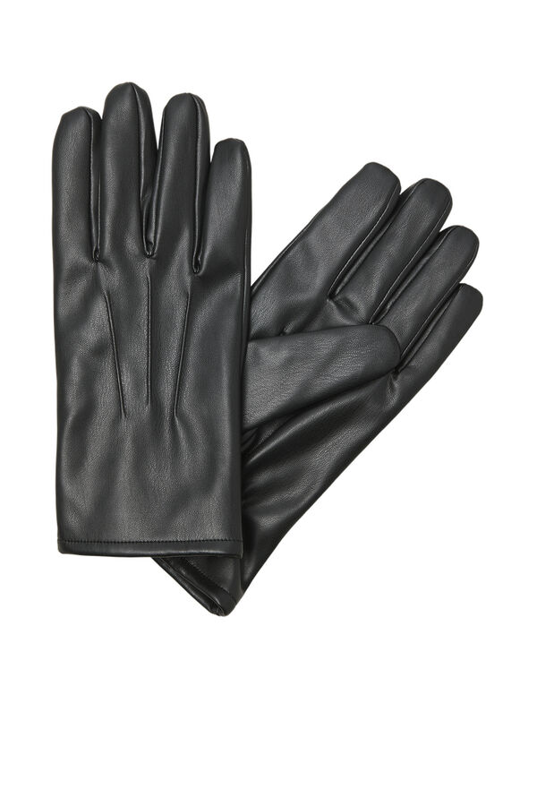Jack & Jones Guantes efecto piel negro