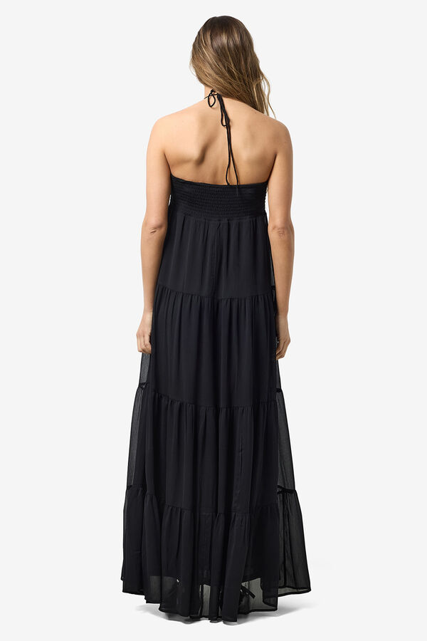 Noisy May Vestido largo vaporoso maya abeja negro