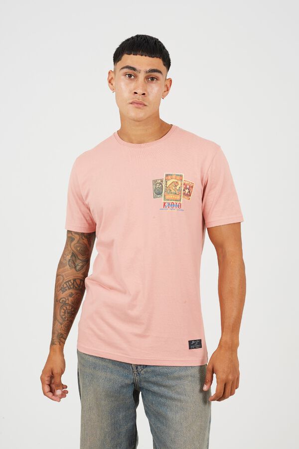 Brave Soul T-shirt de manga curta estampada rosa