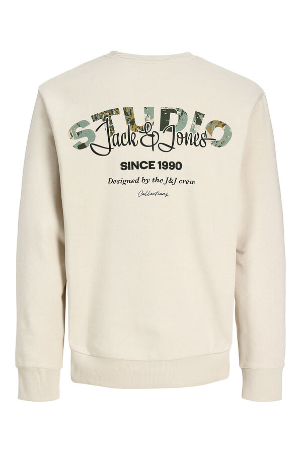 Jack & Jones Sweatshirt b&aacute;sico com logo cinzento