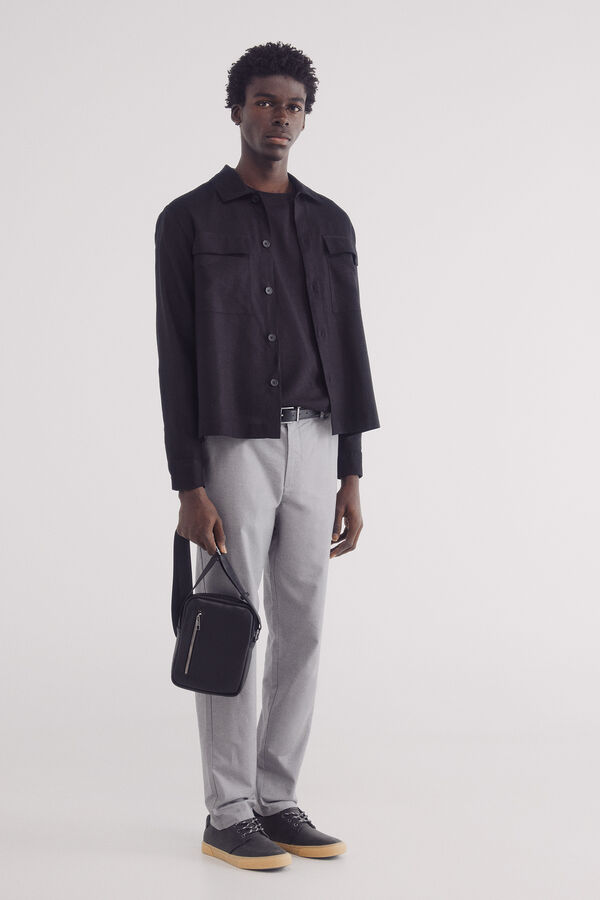 Springfield Sobrecamisa de linho viscose preto