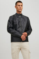 Jack & Jones Chaqueta efecto piel resistente al agua negro
