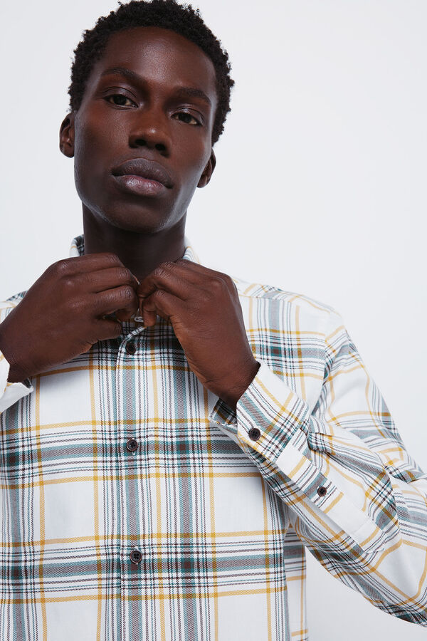 Springfield Camisa cuadros blanco