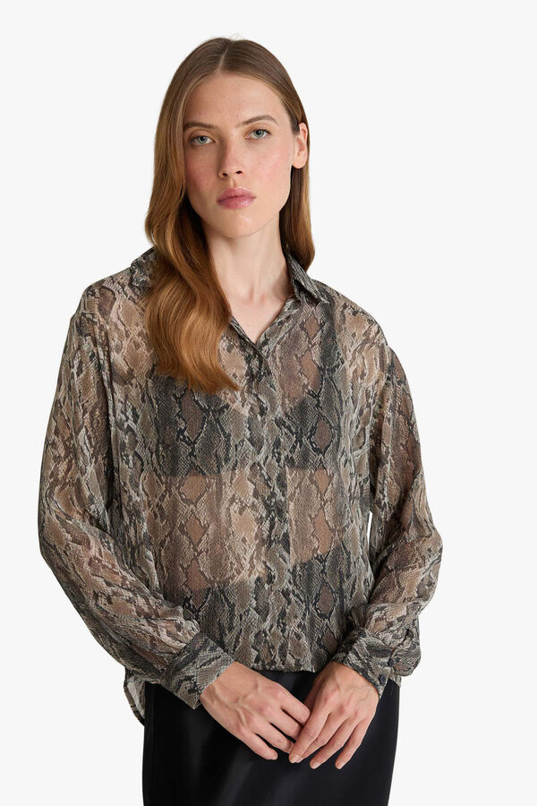 DeFacto Blusa de gasa negro