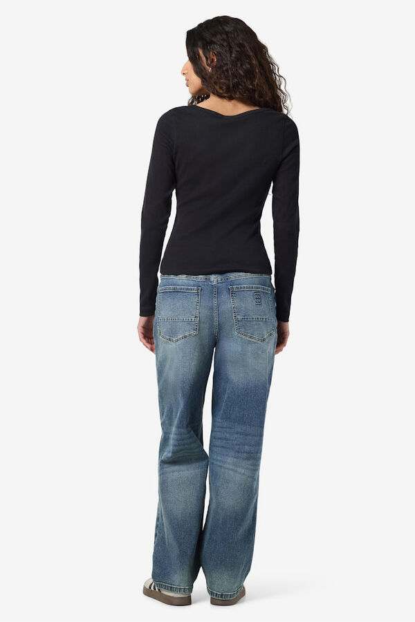 Noisy May camiseta basica manga larga negro