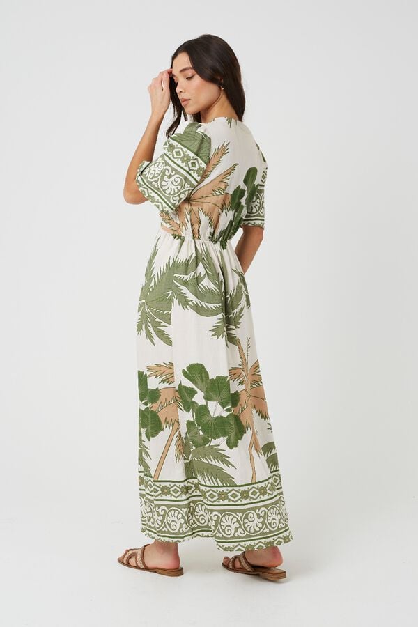 Brave Soul Vestido comprido estampado verde