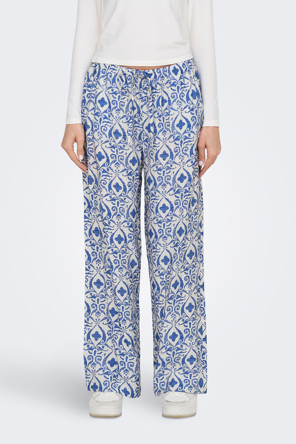 JDY Cal&ccedil;as compridas e estampado bege