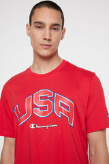 Champion T-shirt manga curta de homem vermelho