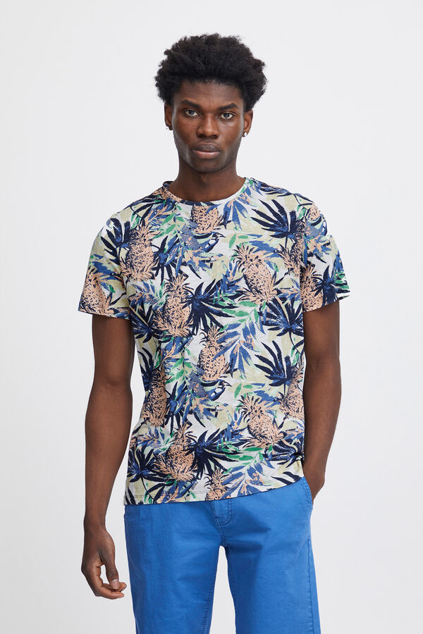 Blend Camiseta Manga Corta Estampada blanco