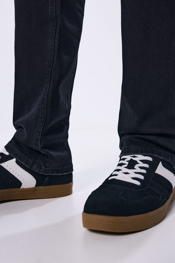 Springfield Calça jeans preta regular cinzento