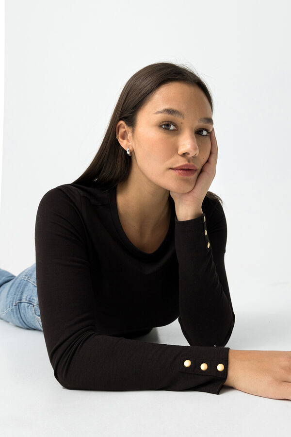 Tiffosi Camiseta de manga larga negro