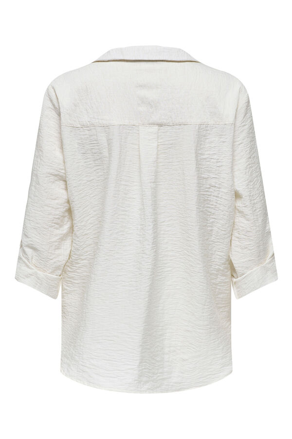 JDY Camisa de linho com manga ajust&aacute;veis branco