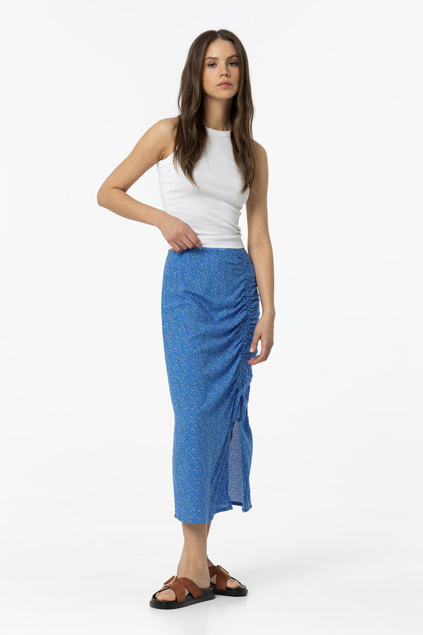 Tiffosi Falda midi estampada azul