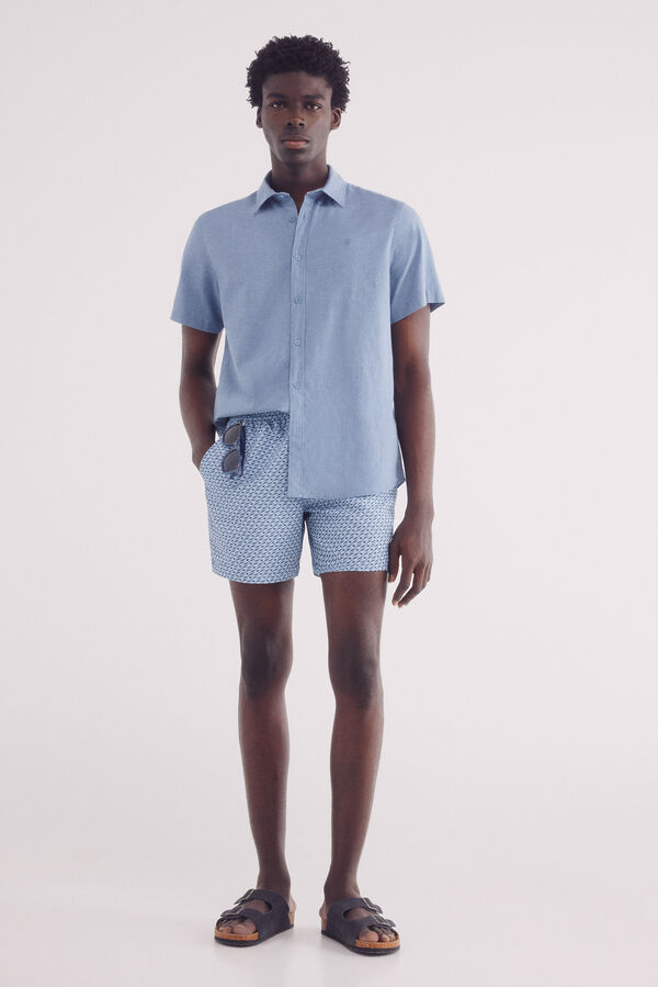 Springfield Ba&ntilde;ador estampado azul