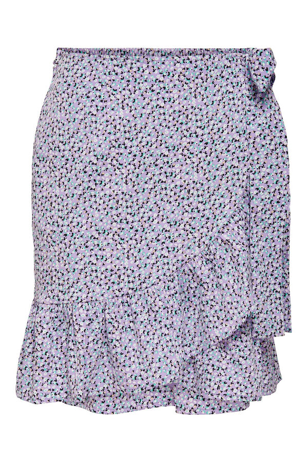 Only Saia curta folho rosa