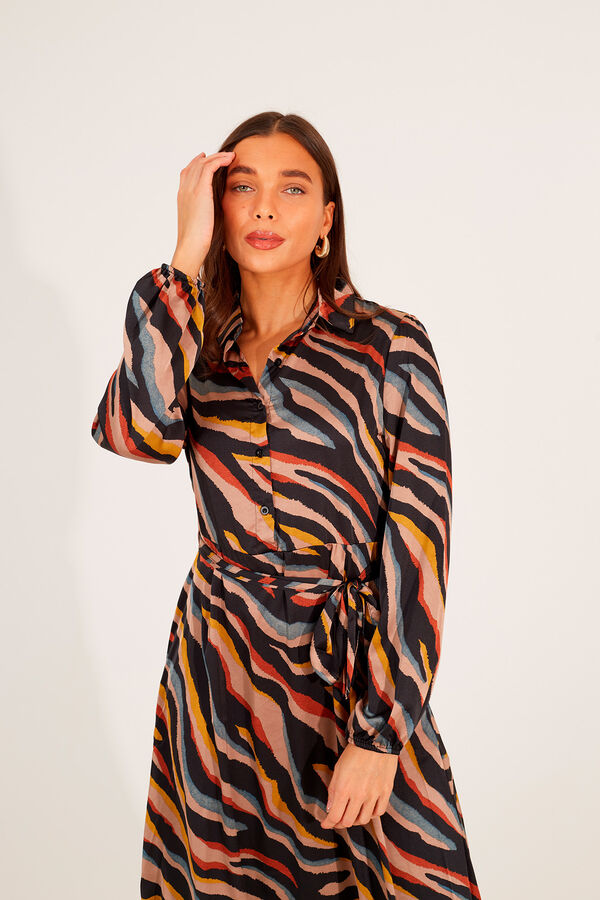 Brave Soul Vestido camisero largo estampado