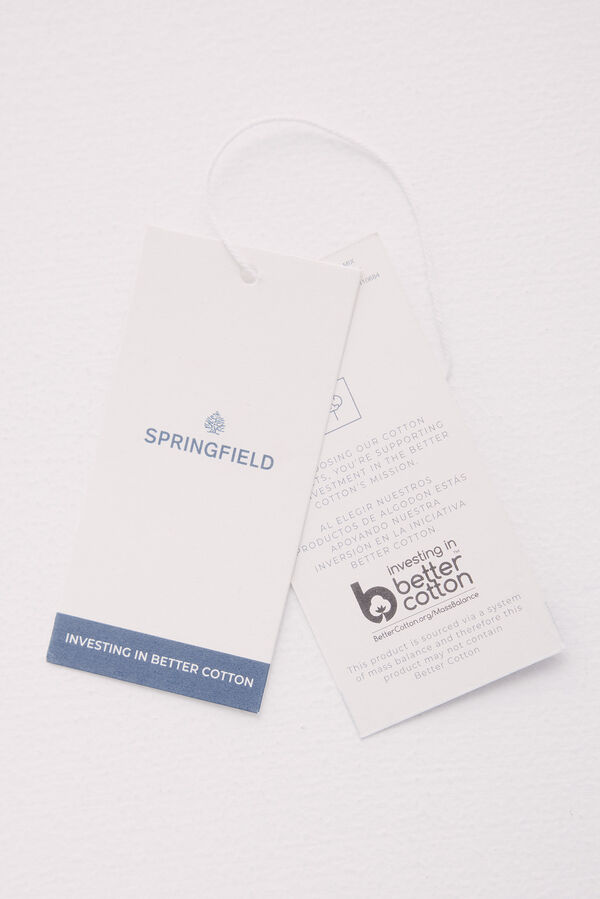 Springfield Cal&ccedil;a estruturada em linho slim fit azul