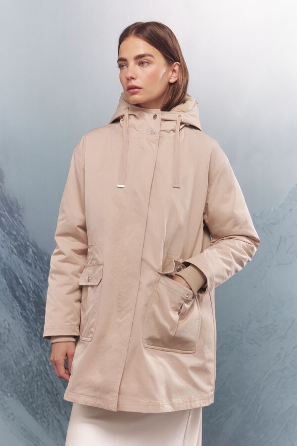 Springfield Parka capucha 2 en 1 repelente al agua beige